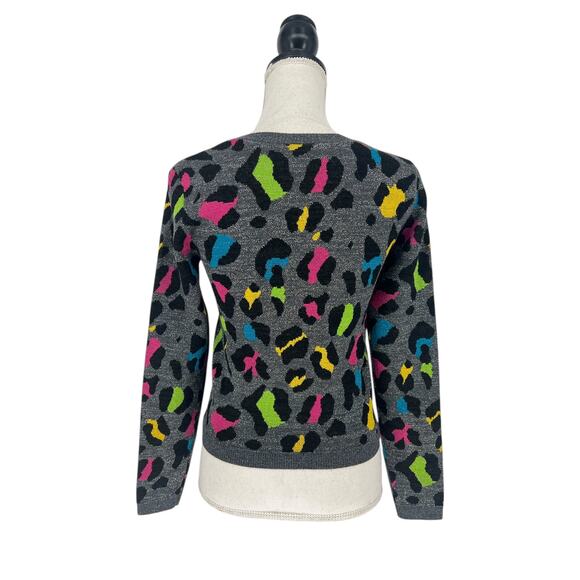 Alice + Olivia Metallic Rhodes Leopard Print Sweater - Picture 10 of 11